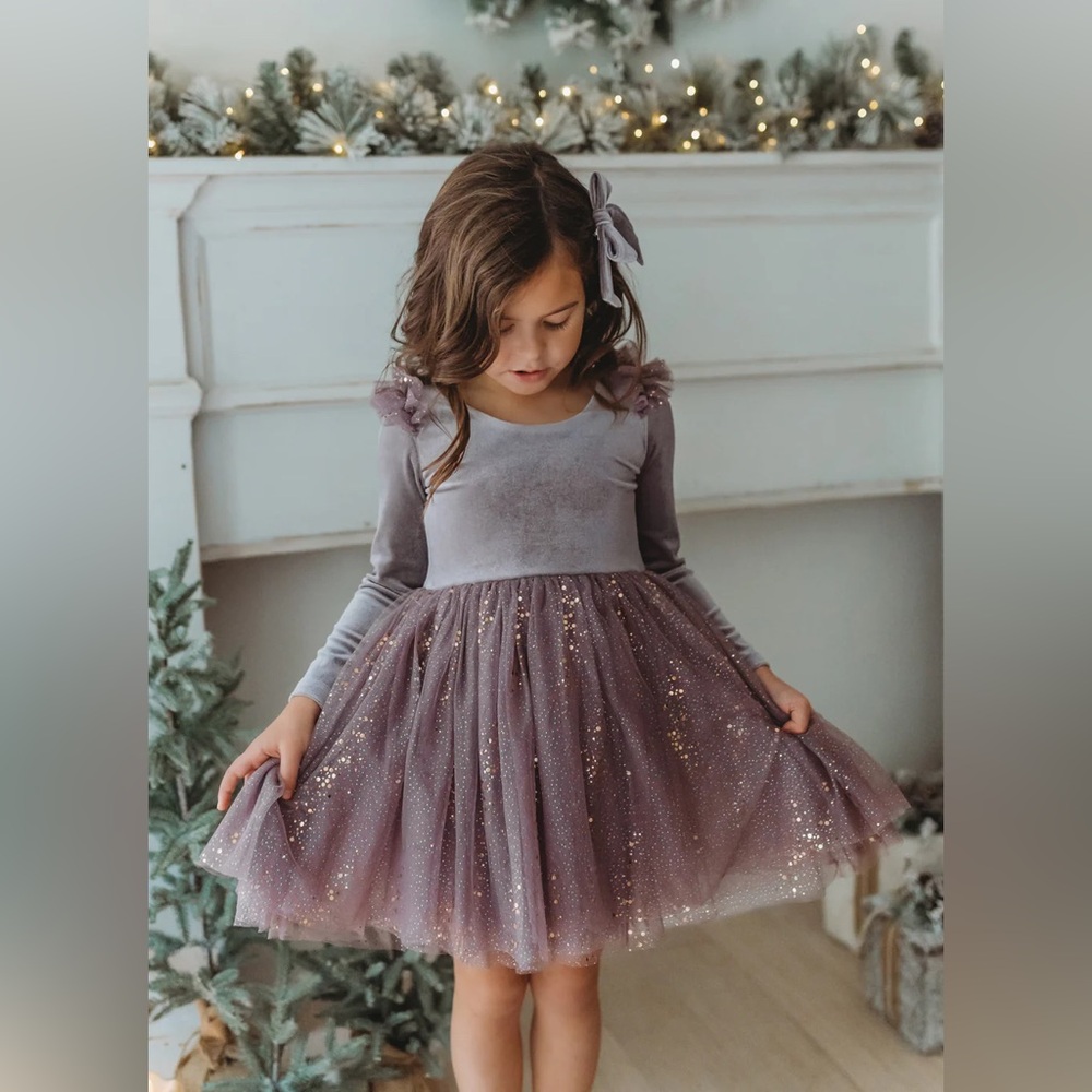 Velour Ballerina Dress - Dusty Lilac